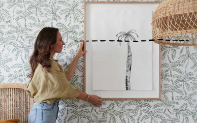 How to hang artwork between two doors